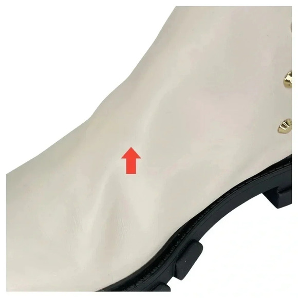 Michael Kors Ridley Cream Leather Studded Womens Ankle Boots Size 9.5M NWOB - Picture 10 of 15